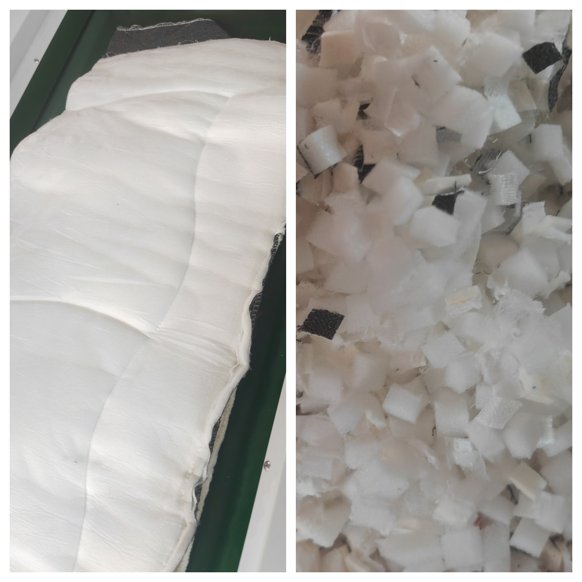 帶布海綿廢料切粒效果